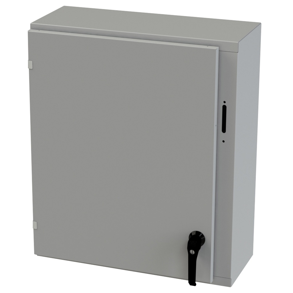 NEMA 3R Enclosure, Wallmount, 30" H x 25.375" W x 10" D, Carbon Steel, Powder Coat gray