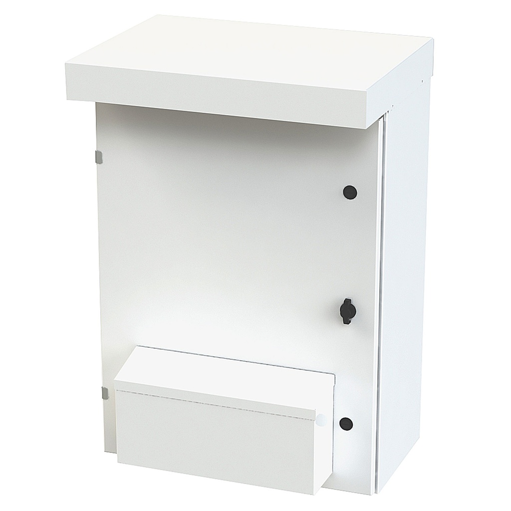 NEMA 3R Enclosure, Wallmount, 35" H x 24" W x 12" D, Carbon Steel, Powder Coat White