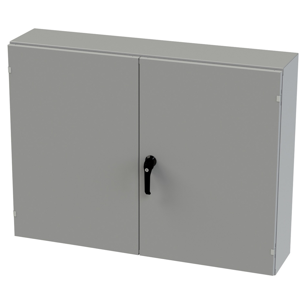 NEMA 3R, 4, 12 Enclosure, Wallmount, 36" H x 48" W x 10" D, Carbon Steel, Powder Coat gray