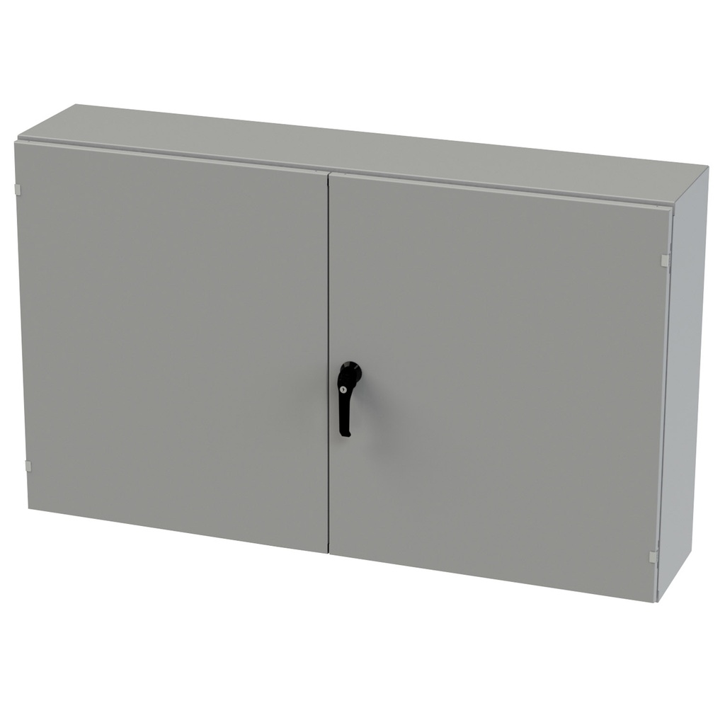 NEMA 3R, 4, 12 Enclosure, Wallmount, 36" H x 60" W x 12" D, Carbon Steel, Powder Coat gray