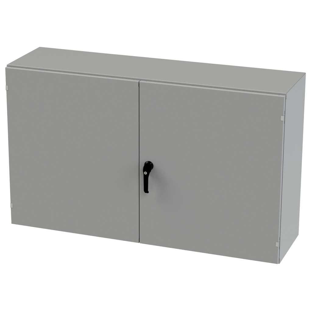 NEMA 3R, 4, 12 Enclosure, Wallmount, 36" H x 60" W x 16" D, Carbon Steel, Powder Coat gray