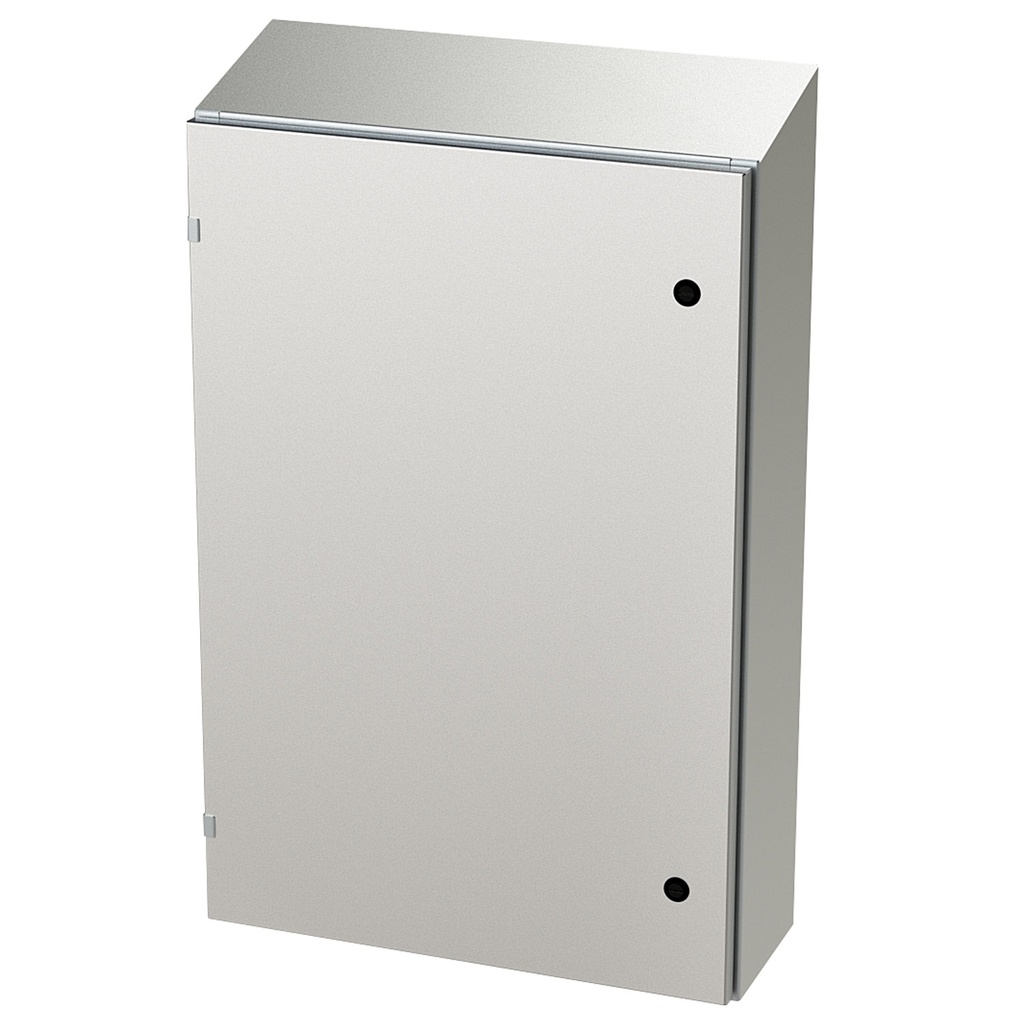 NEMA 4X Enclosure, Slope Top, Wallmount, 36" H x 24" W x 8" D, 304 Stainless Steel