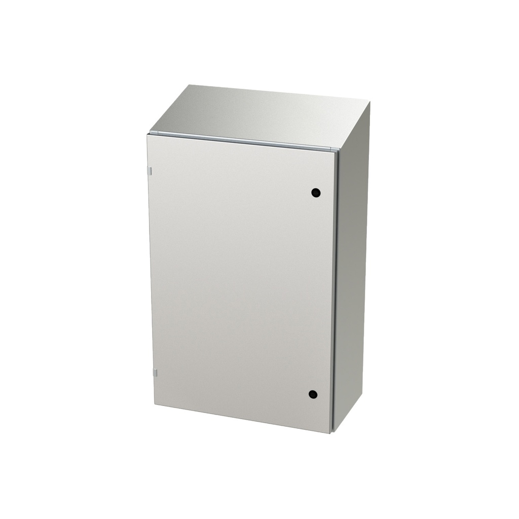 NEMA 4X Enclosure, Slope Top, Wallmount, 36" H x 24" W x 12" D, 304 Stainless Steel