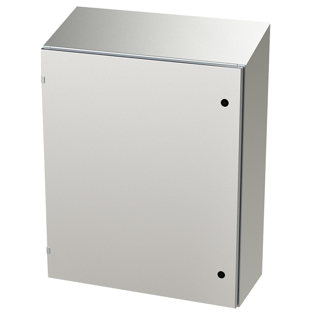 NEMA 4X Enclosure, Slope Top, Wallmount, 36" H x 30" W x 12" D, 304 Stainless Steel