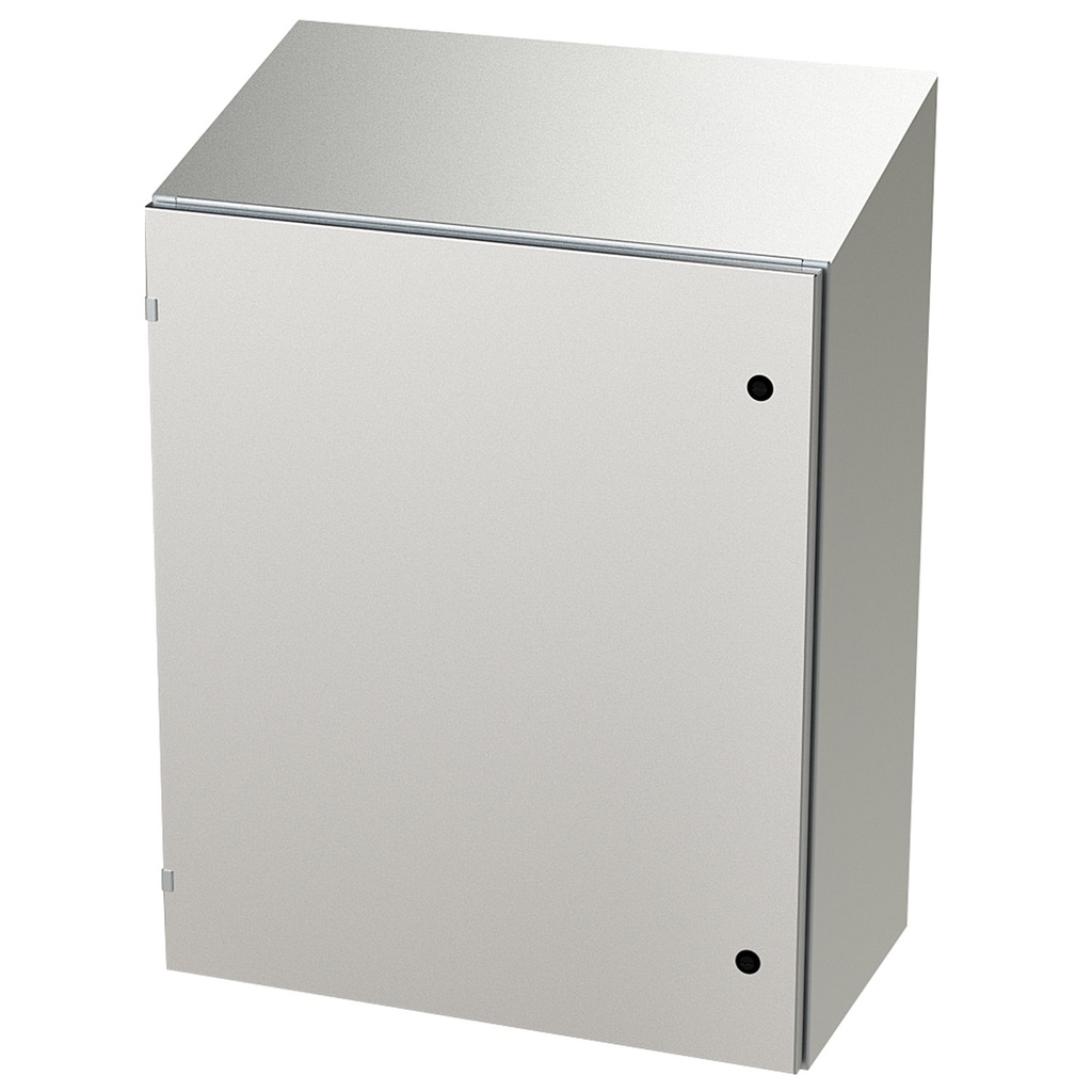 NEMA 4X Enclosure, Slope Top, Wallmount, 36" H x 30" W x 16" D, 304 Stainless Steel