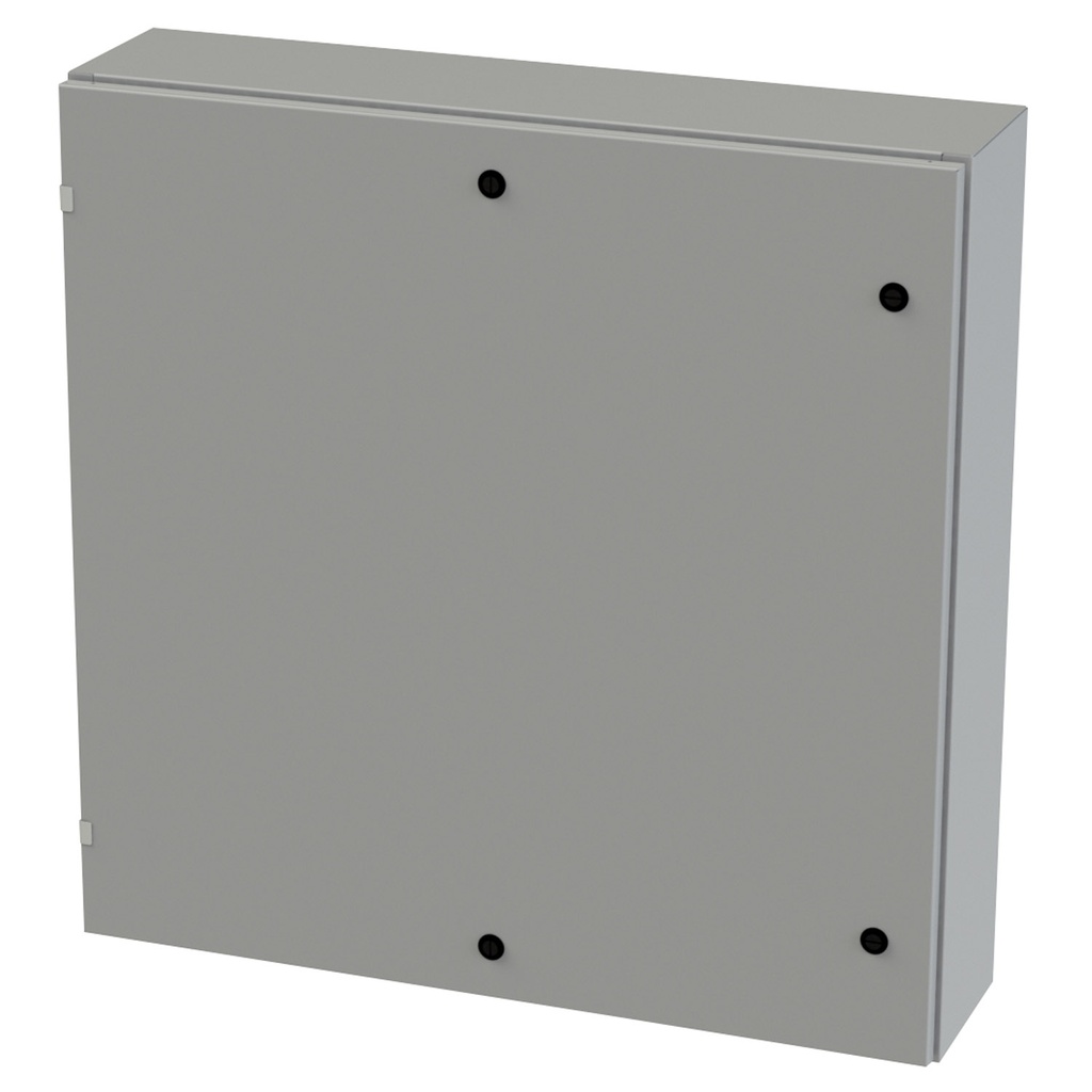 NEMA 3R, 4, 12 Enclosure, Wallmount, 36" H x 36" W x 8" D, Carbon Steel, Powder Coat gray, Heavy Duty