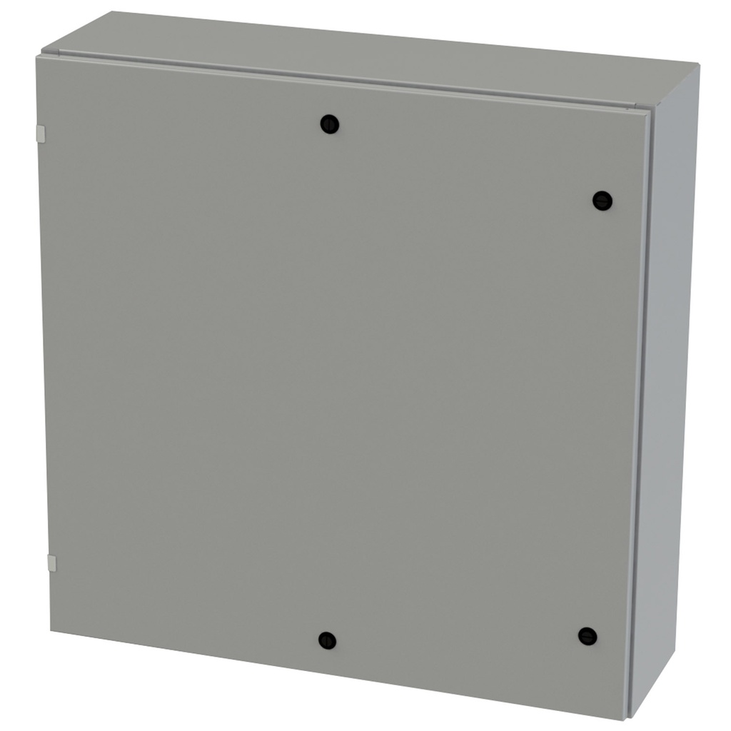 NEMA 3R, 4, 12 Enclosure, Wallmount, 36" H x 36" W x 10" D, Carbon Steel, Powder Coat gray, Heavy Duty