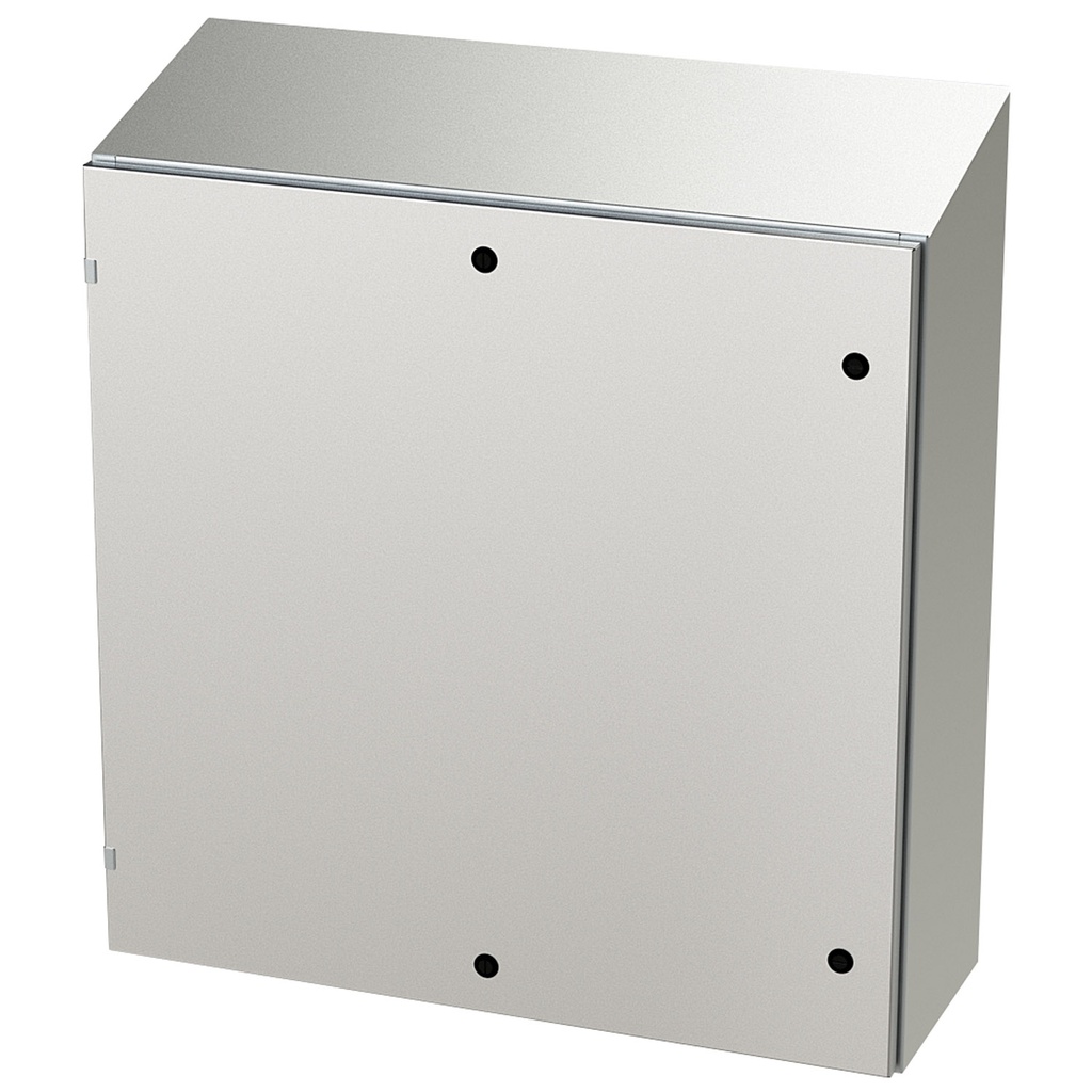 NEMA 4X Enclosure, Slope Top, Wallmount, 36" H x 36" W x 12" D, 304 Stainless Steel