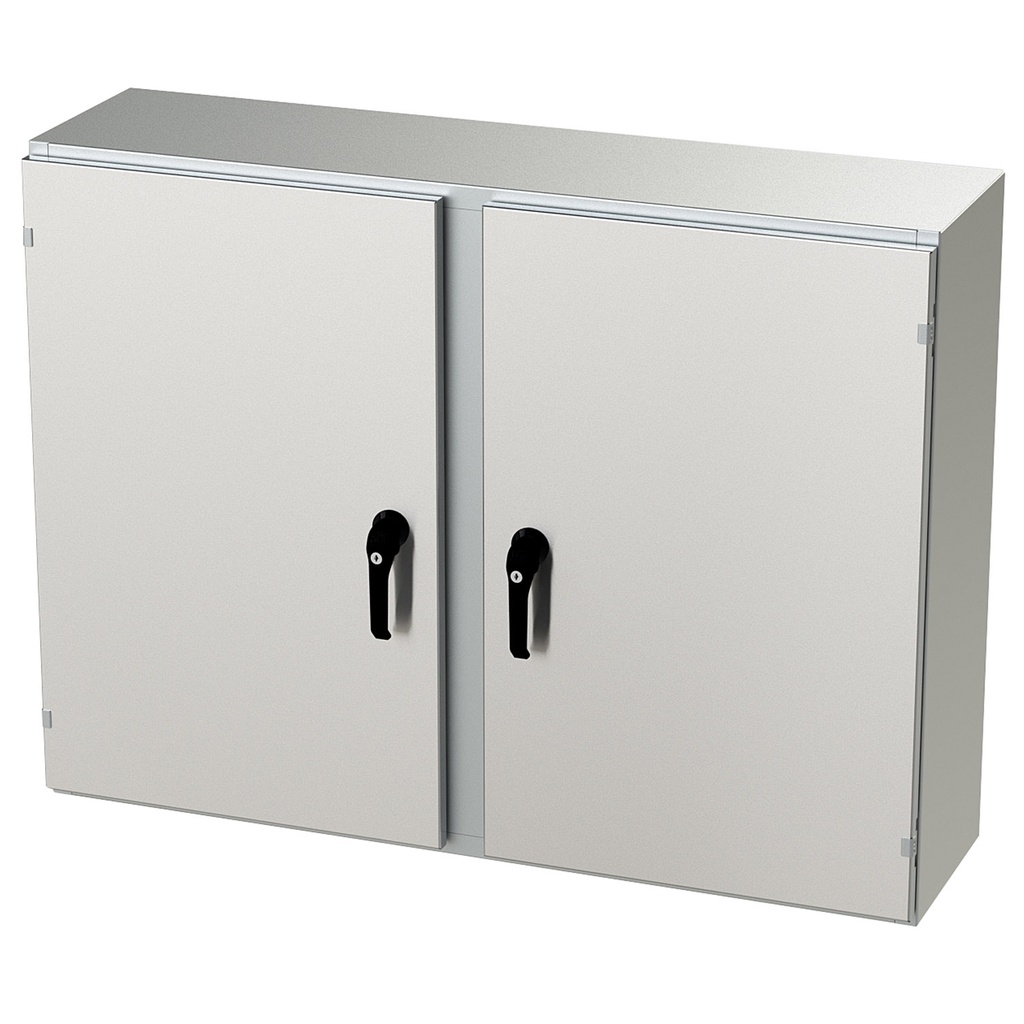 NEMA 4X Enclosure, Wallmount, 36" H x 48" W x 12" D, 304 Stainless Steel