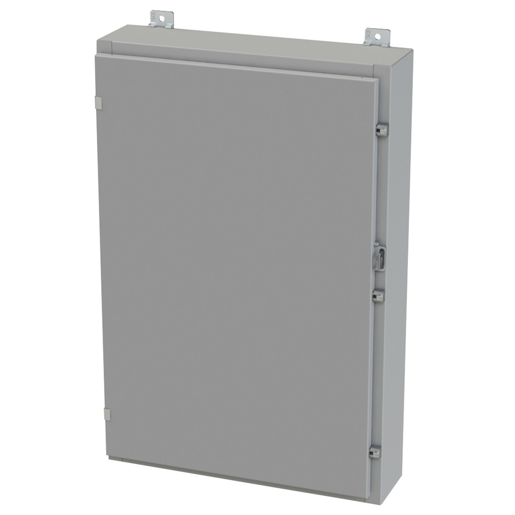 NEMA 3R, 4, 12 Enclosure, Wallmount, 36" H x 24" W x 6" D, Carbon Steel, Powder Coat gray