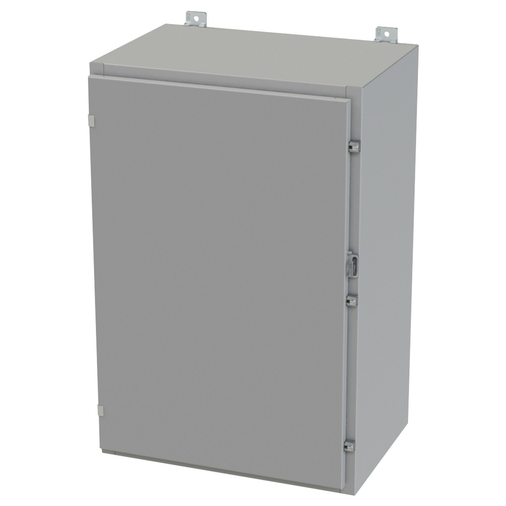 NEMA 3R, 4, 12 Enclosure, Wallmount, 36" H x 24" W x 16" D, Carbon Steel, Powder Coat gray