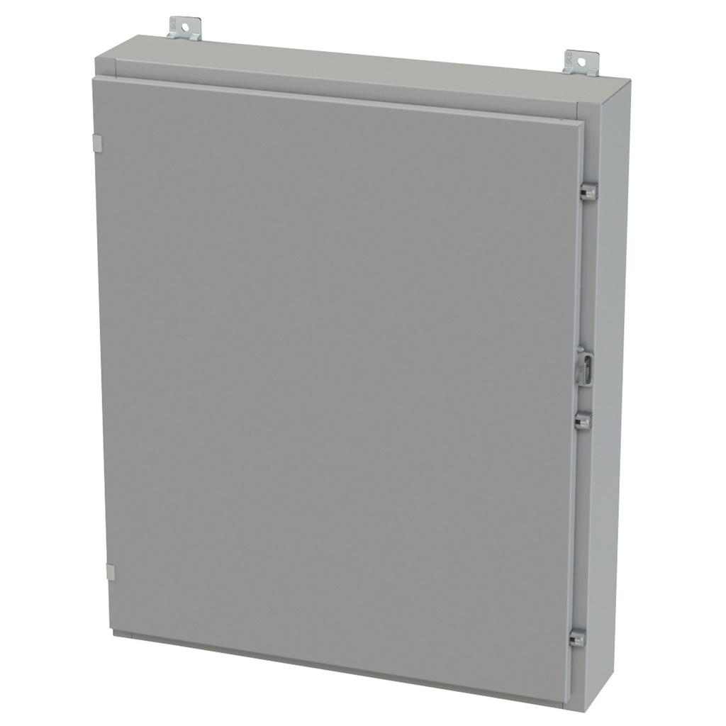 NEMA 3R, 4, 12 Enclosure, Wallmount, 36" H x 30" W x 6" D, Carbon Steel, Powder Coat gray