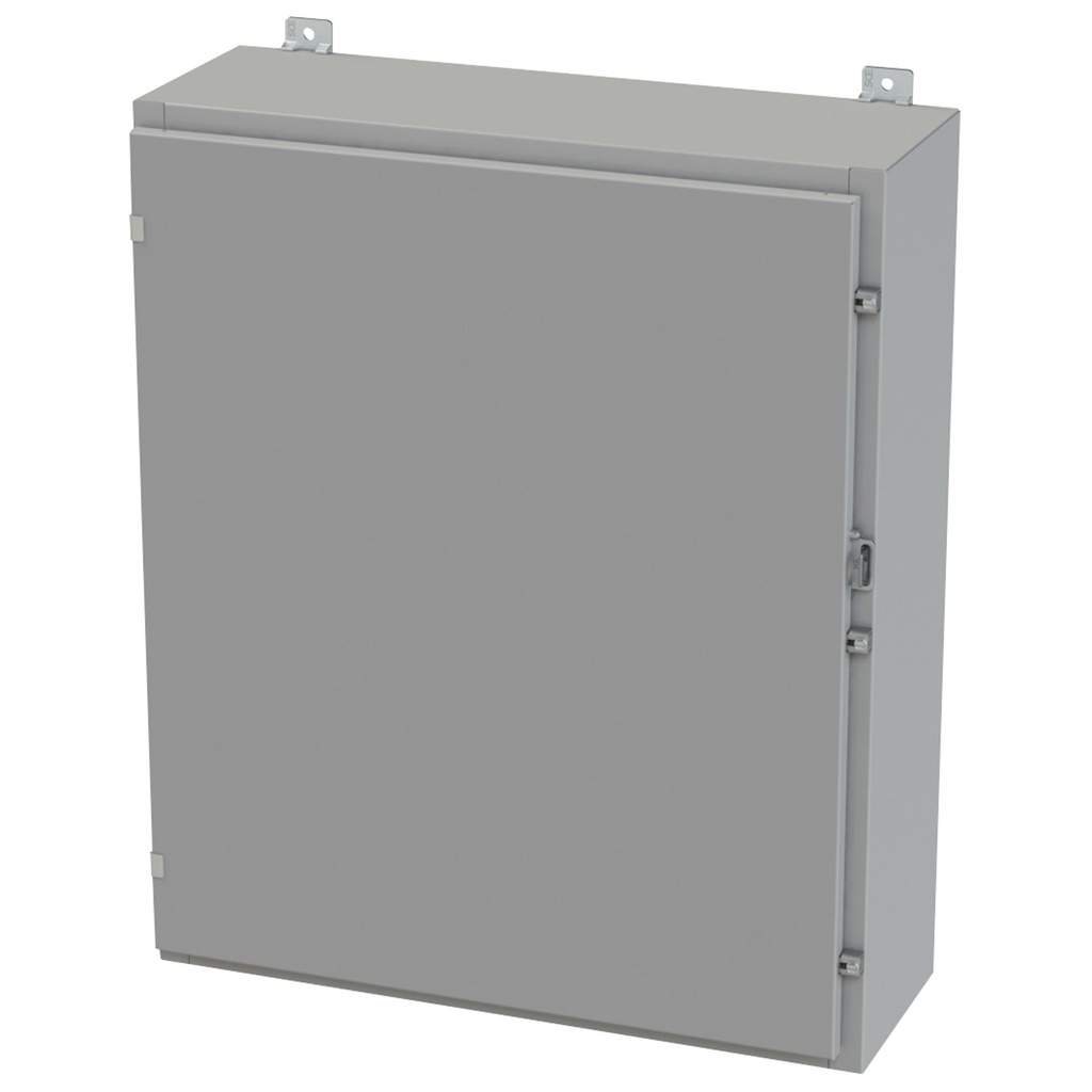 NEMA 3R, 4, 12 Enclosure, Wallmount, 36" H x 30" W x 10" D, Carbon Steel, Powder Coat gray