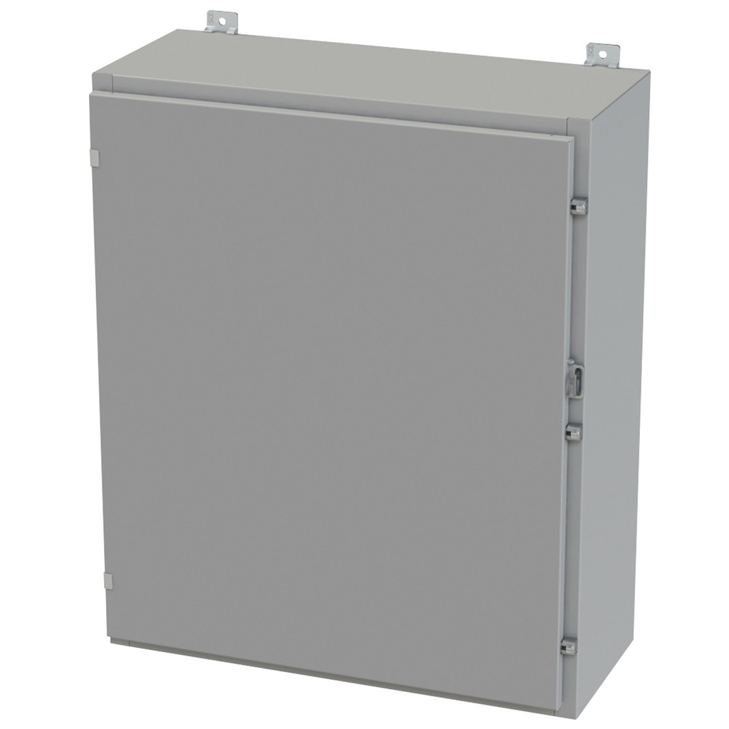 NEMA 3R, 4, 12 Enclosure, Wallmount, 36" H x 30" W x 12" D, Carbon Steel, Powder Coat gray