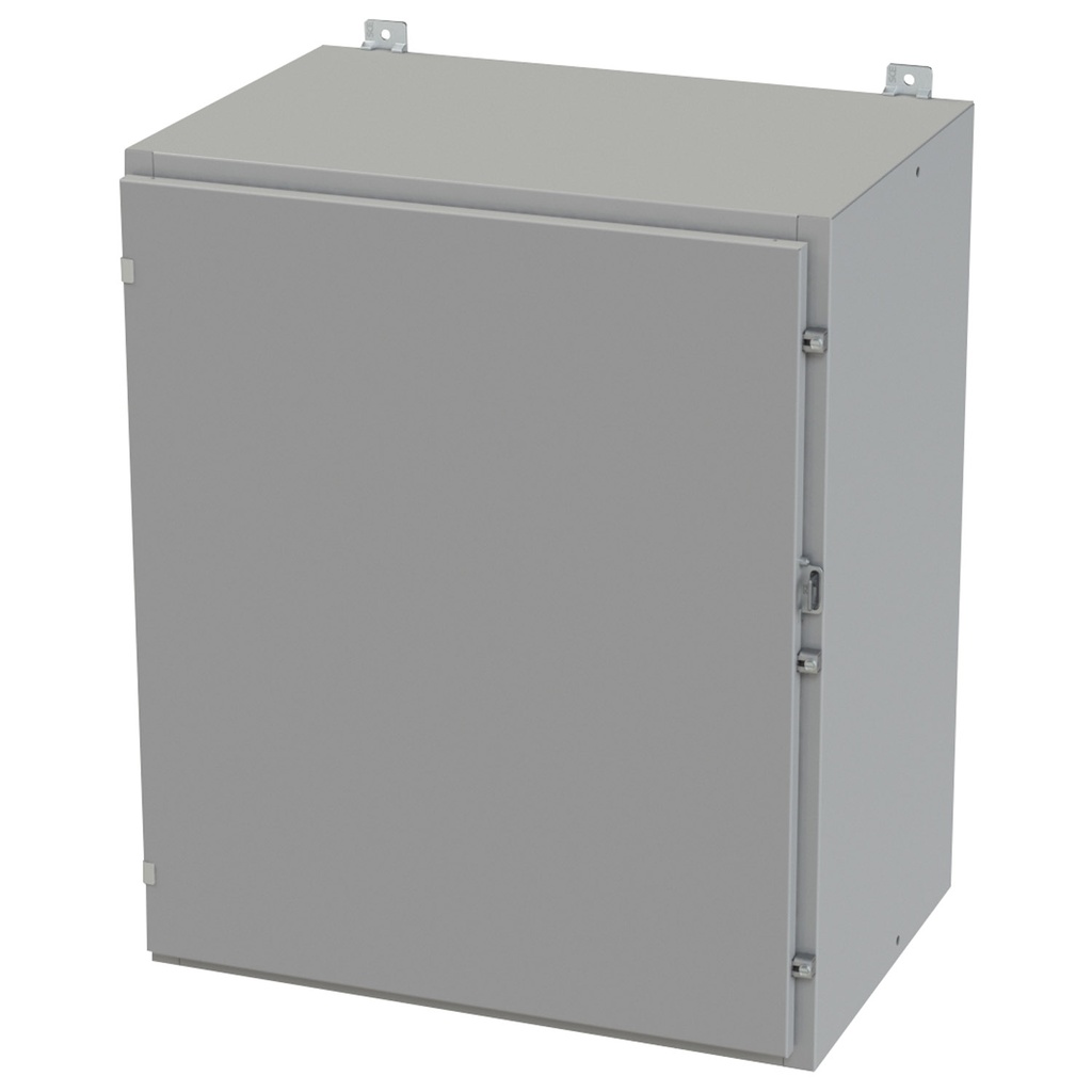 NEMA 3R, 4, 12 Enclosure, Wallmount, 36" H x 30" W x 20" D, Carbon Steel, Powder Coat gray