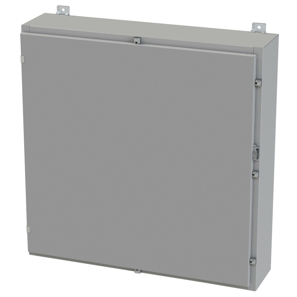 NEMA 3R, 4, 12 Enclosure, Wallmount, 36" H x 30" W x 8" D, Carbon Steel, Powder Coat gray