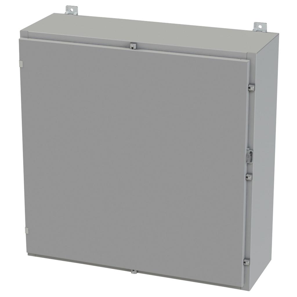 NEMA 3R, 4, 12 Enclosure, Wallmount, 36" H x 30" W x 12" D, Carbon Steel, Powder Coat gray