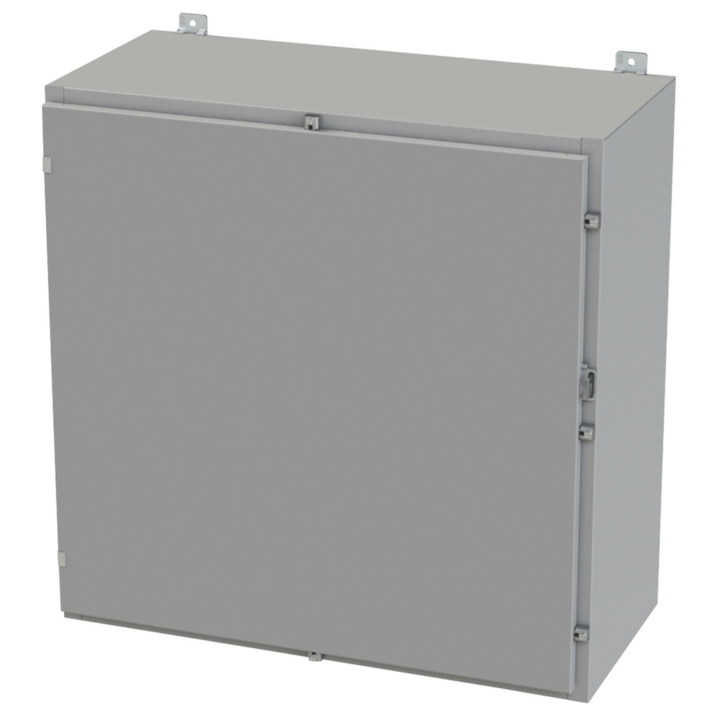 NEMA 3R, 4, 12 Enclosure, Wallmount, 36" H x 30" W x 16" D, Carbon Steel, Powder Coat gray