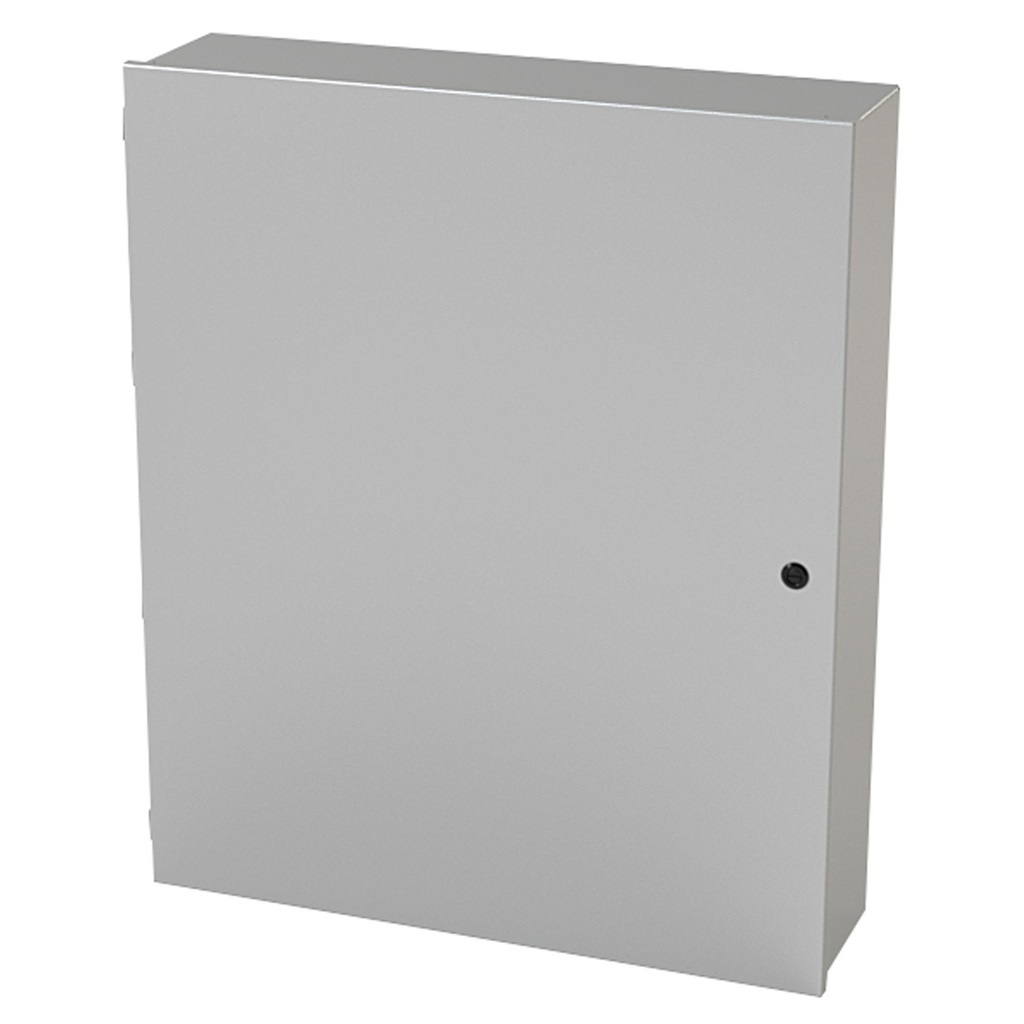 NEMA 1 Enclosure, Wallmount, 36" H x 30" W x 8" D, Carbon Steel, Powder Coat gray