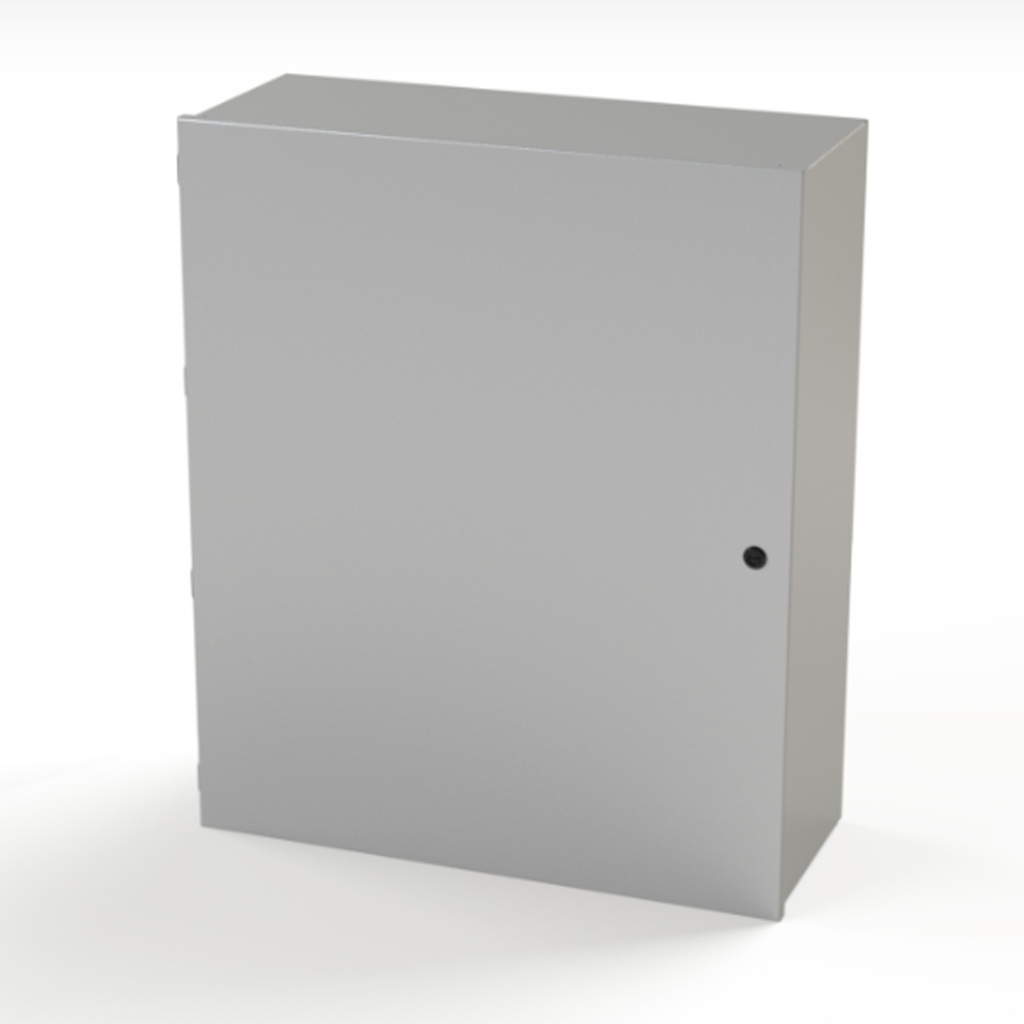 NEMA 1 Enclosure, Wallmount, 36" H x 30" W x 12" D, Carbon Steel, Powder Coat gray