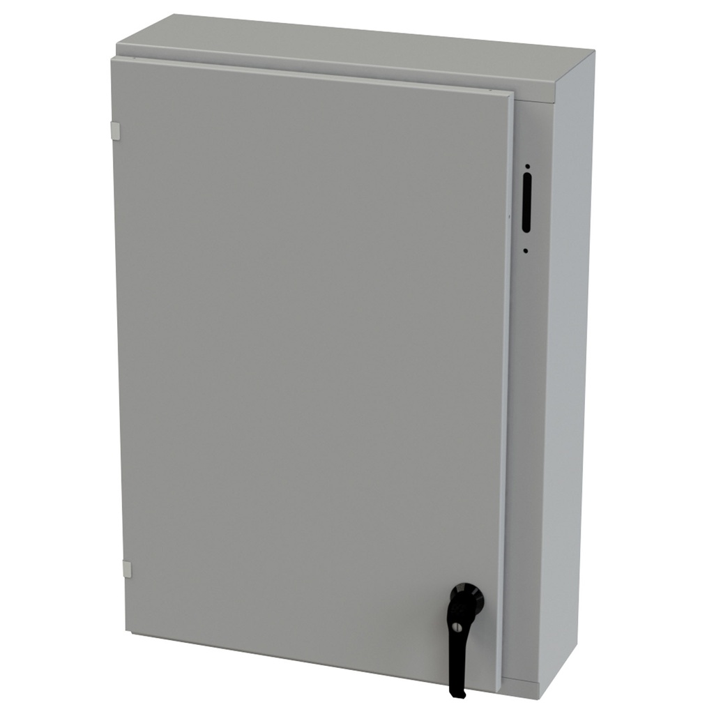 NEMA 3R Enclosure, Wallmount, 36" H x 31.375" W x 8" D, Carbon Steel, Powder Coat gray