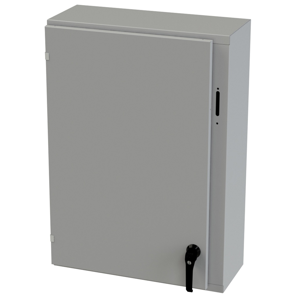 NEMA 3R Enclosure, Wallmount, 36" H x 25.375" W x 10" D, Carbon Steel, Powder Coat gray