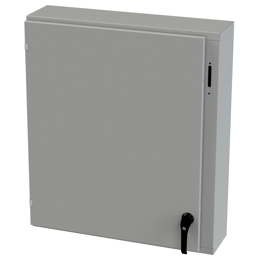 NEMA 3R Enclosure, Wallmount, 36" H x 31.375" W x 8" D, Carbon Steel, Powder Coat gray