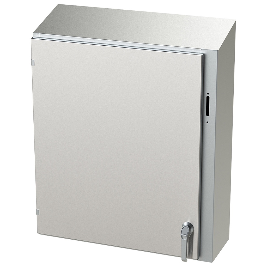 NEMA 4X Enclosure, Slope Top, Wallmount, 36" H x 31" W x 10" D, 304 Stainless Steel