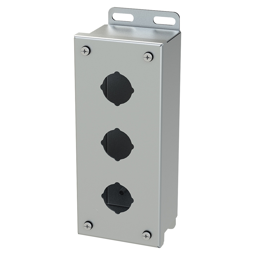 Push Button Enclosure, 30.5mm, 3 Hole, 304 Stainless Steel, NEMA 4X