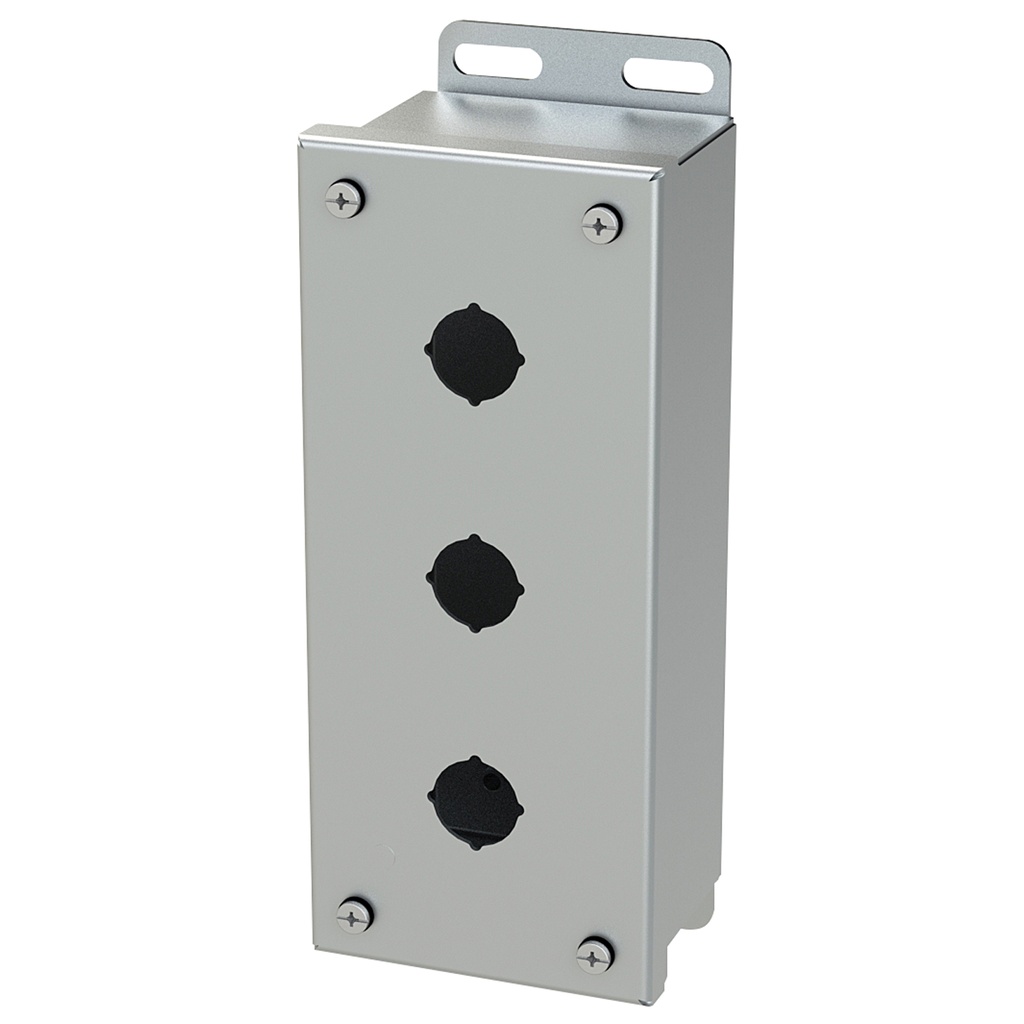 Push Button Enclosure, 22.5mm, 3 Hole, 304 Stainless Steel, NEMA 4X