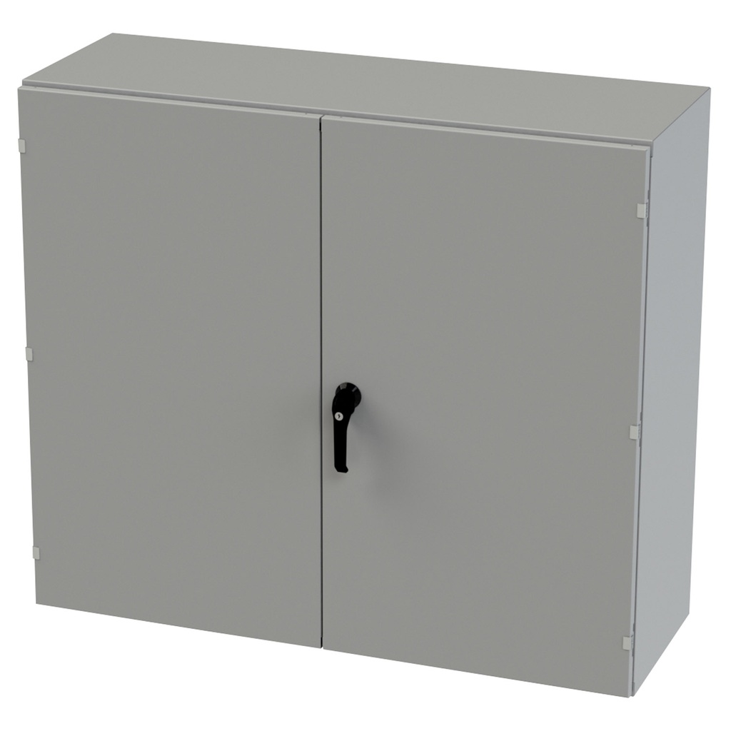 NEMA 3R, 4, 12 Enclosure, Wallmount, 42" H x 48" W x 16" D, Carbon Steel, Powder Coat gray