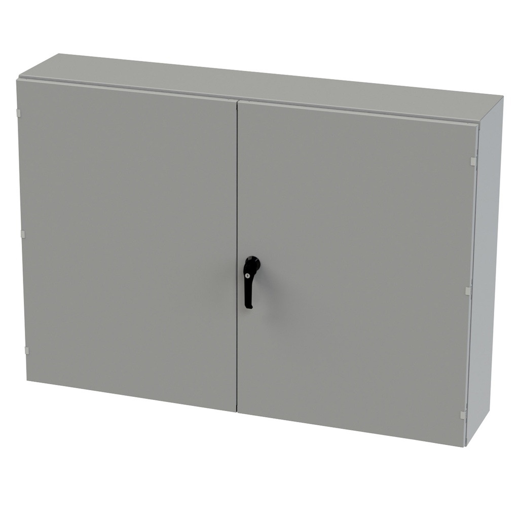 NEMA 3R, 4, 12 Enclosure, Wallmount, 42" H x 60" W x 12" D, Carbon Steel, Powder Coat gray