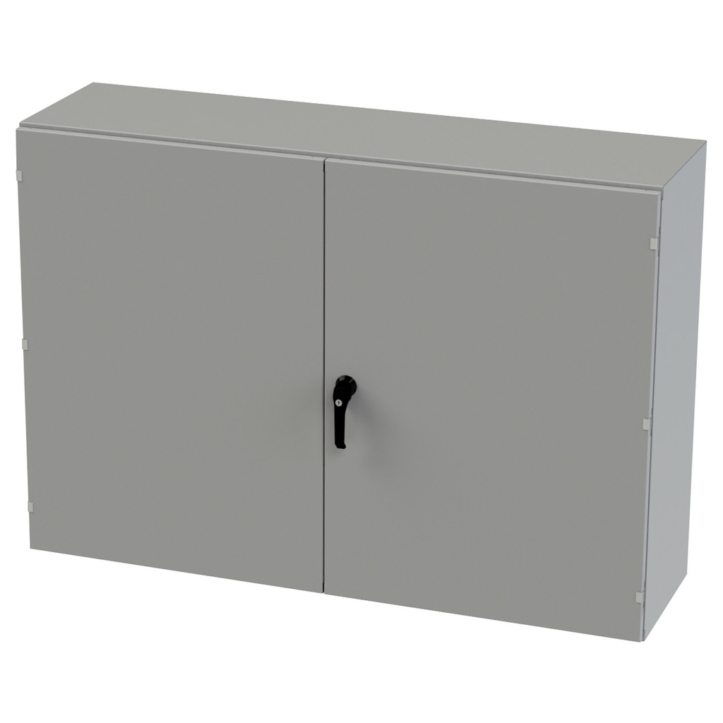 NEMA 3R, 4, 12 Enclosure, Wallmount, 42" H x 60" W x 16" D, Carbon Steel, Powder Coat gray