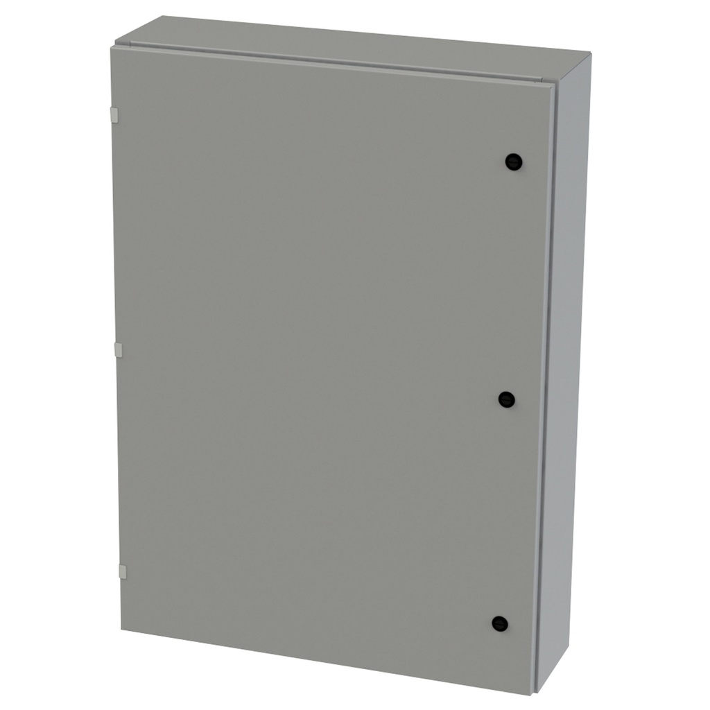 NEMA 3R, 4, 12 Enclosure, Wallmount, 42" H x 30" W x 8" D, Carbon Steel, Powder Coat gray, Heavy Duty