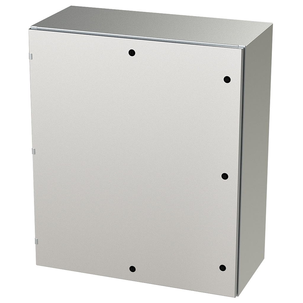 NEMA 4X Enclosure, Wallmount, 42" H x 36" W x 16" D, 304 Stainless Steel