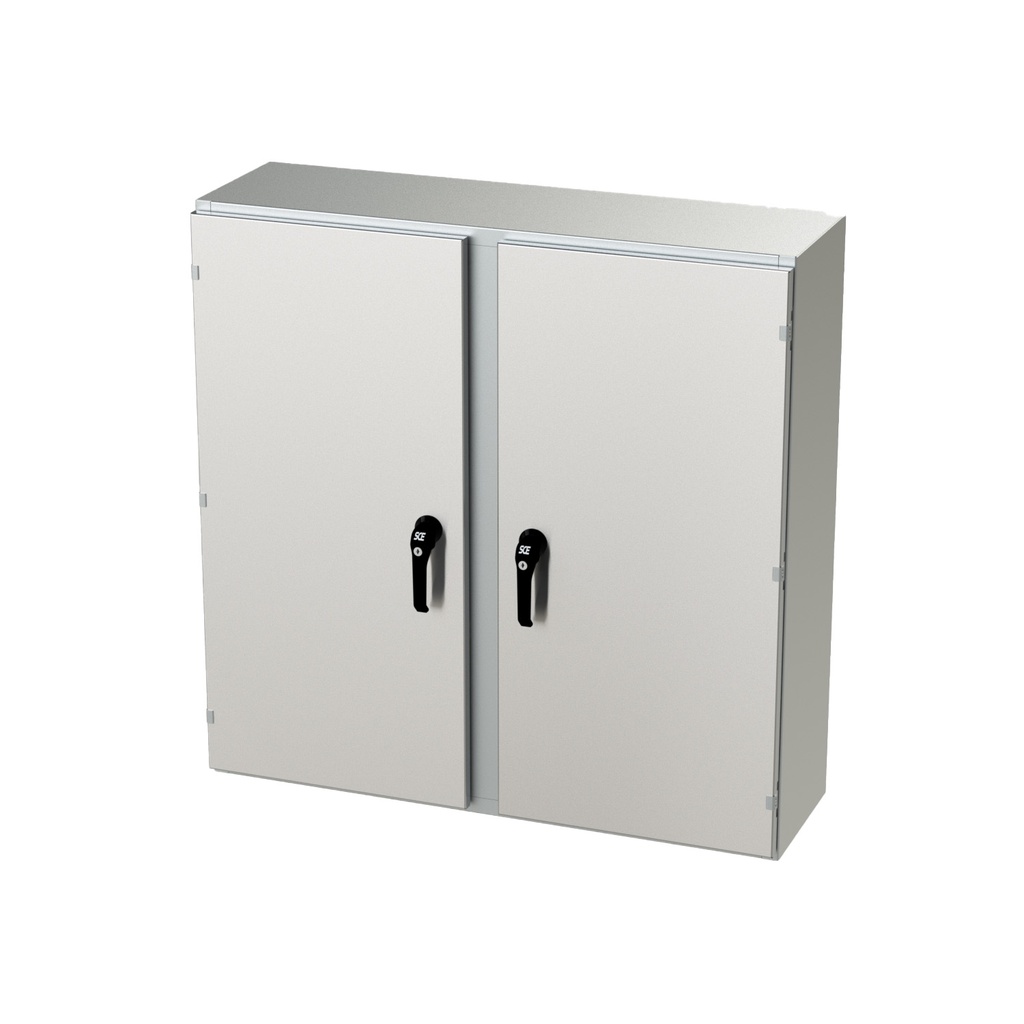 NEMA 4X Enclosure, Wallmount, 42" H x 42" W x 12" D, 304 Stainless Steel