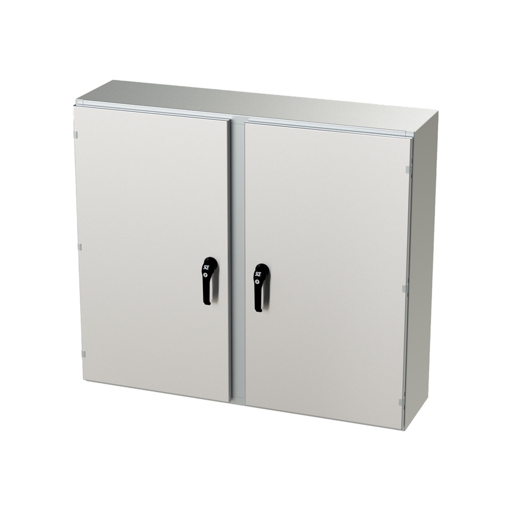 NEMA 4X Enclosure, Wallmount, 42" H x 48" W x 12" D, 304 Stainless Steel