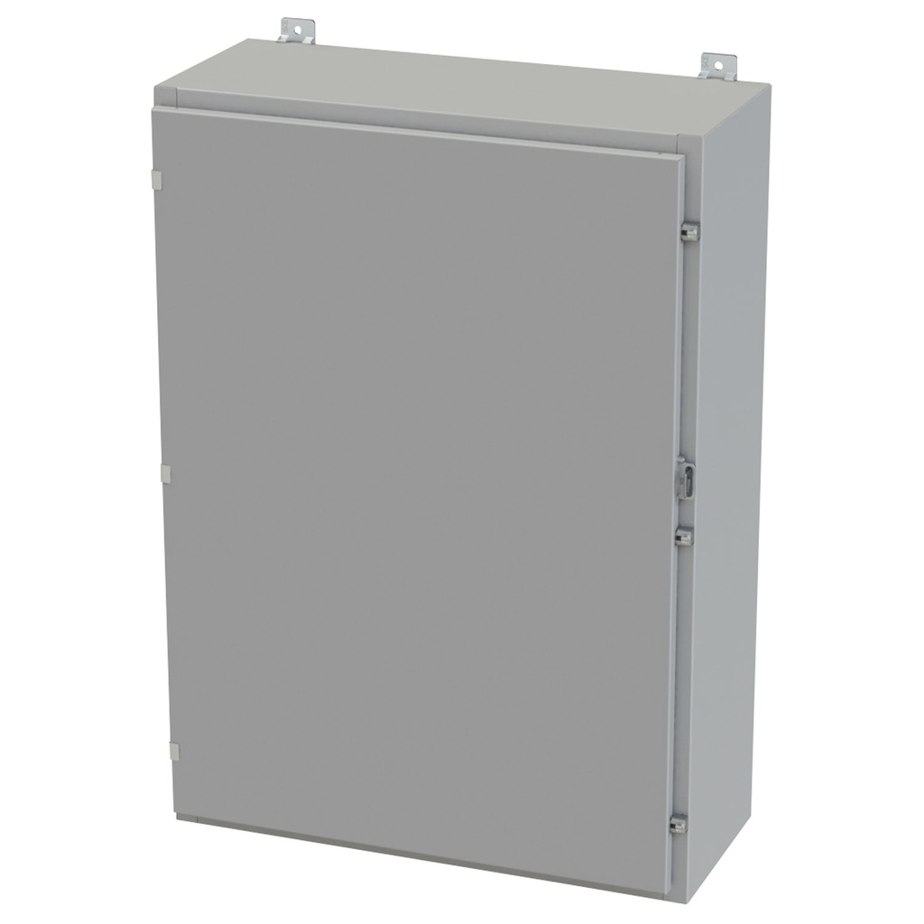 NEMA 3R, 4, 12 Enclosure, Wallmount, 42" H x 30" W x 12" D, Carbon Steel, Powder Coat gray