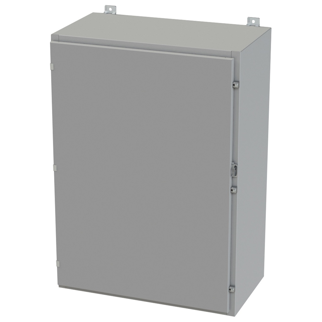 NEMA 3R, 4, 12 Enclosure, Wallmount, 42" H x 30" W x 16" D, Carbon Steel, Powder Coat gray