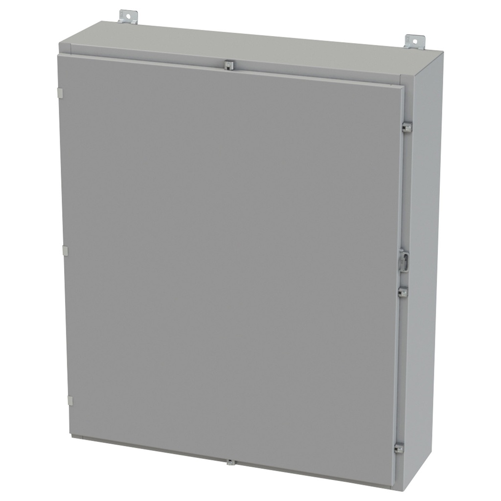 NEMA 3R, 4, 12 Enclosure, Wallmount, 42" H x 36" W x 10" D, Carbon Steel, Powder Coat gray