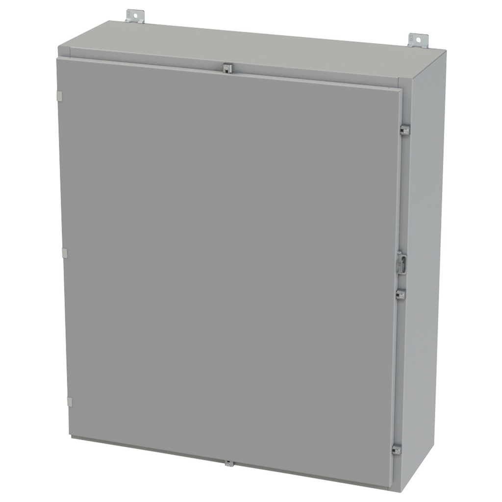 NEMA 3R, 4, 12 Enclosure, Wallmount, 42" H x 36" W x 12" D, Carbon Steel, Powder Coat gray