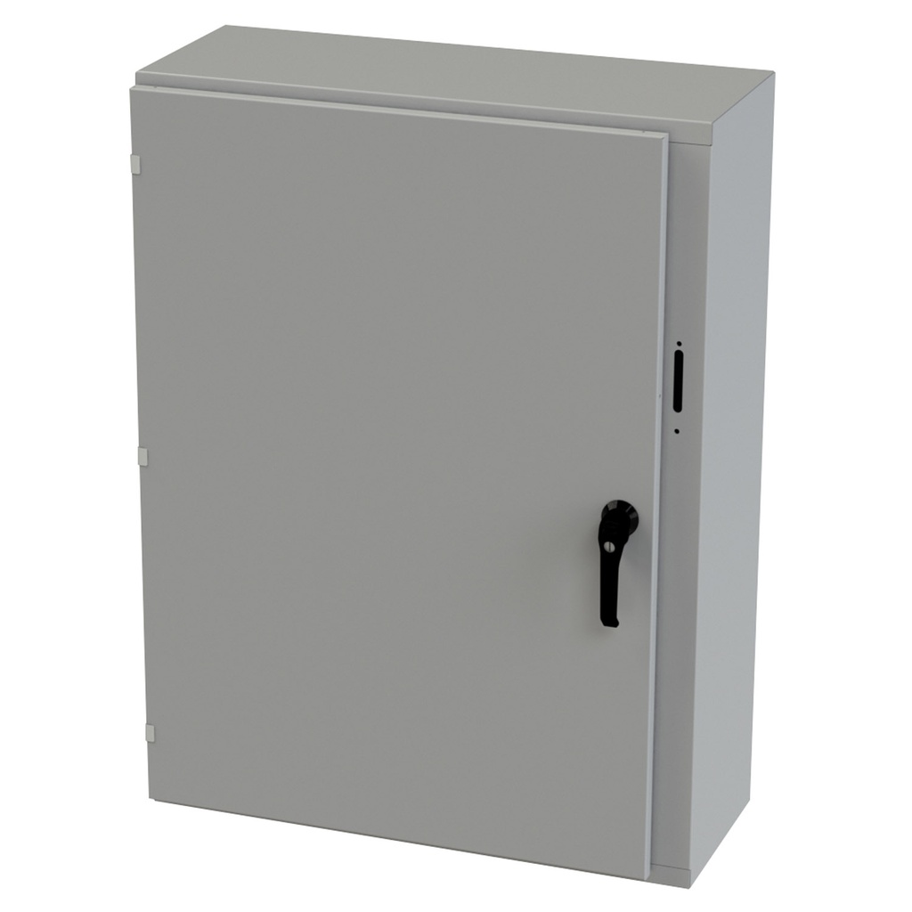 NEMA 3R Enclosure, Wallmount, 42" H x 31.375" W x 12" D, Carbon Steel, Powder Coat gray