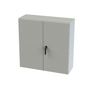 Wall Mount Enclosure, 48 x 48 x 16, Carbon Steel, Powder Coat Gray