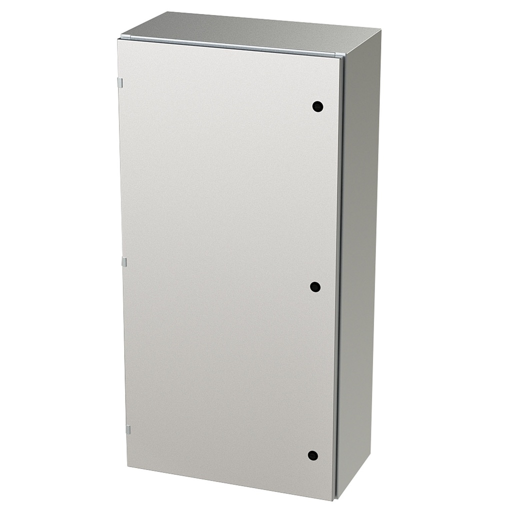 NEMA 4X Enclosure, Wallmount, 48" H x 24" W x 12" D, 304 Stainless Steel