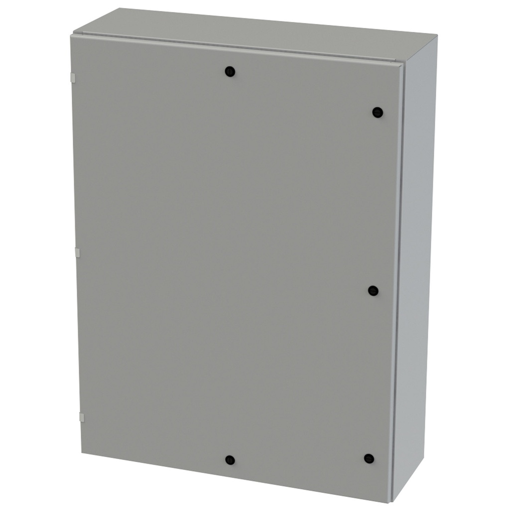 NEMA 3R, 4, 12 Enclosure, Wallmount, 48" H x 36" W x 12" D, Carbon Steel, Powder Coat gray, Heavy Duty