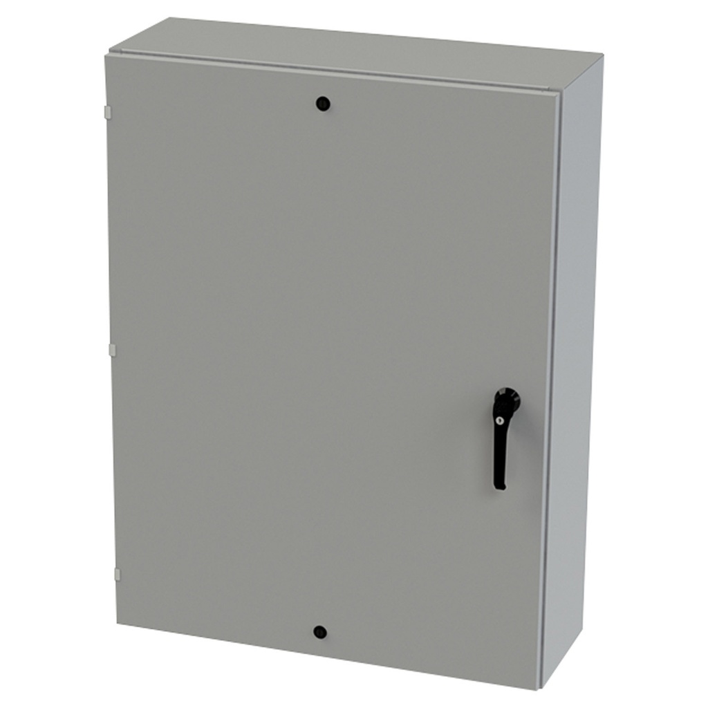 NEMA 3R, 4, 12 Enclosure, Wallmount, 48" H x 36" W x 12" D, Carbon Steel, Powder Coat gray