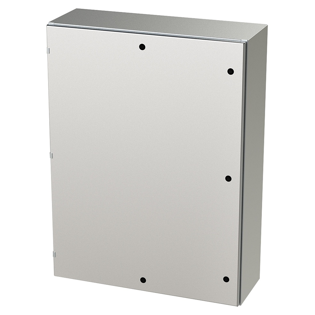 NEMA 4X Enclosure, Wallmount, 48" H x 36" W x 12" D, 304 Stainless Steel