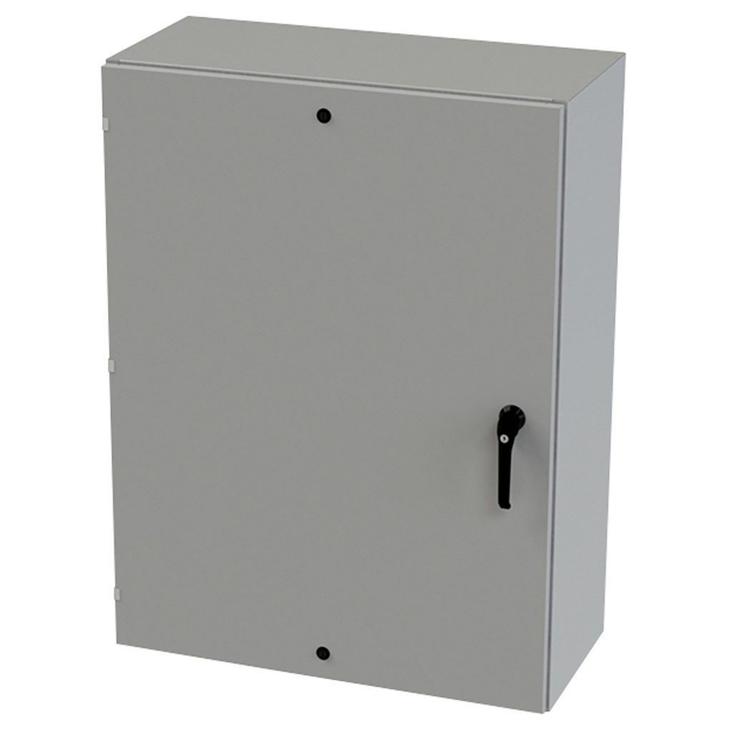 NEMA 3R, 4, 12 Enclosure, Wallmount, 48" H x 36" W x 16" D, Carbon Steel, Powder Coat gray