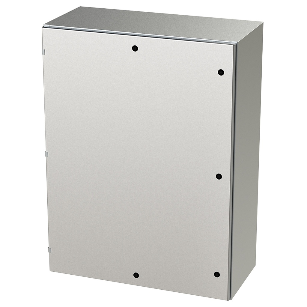 NEMA 4X Enclosure, Wallmount, 48" H x 36" W x 16" D, 304 Stainless Steel