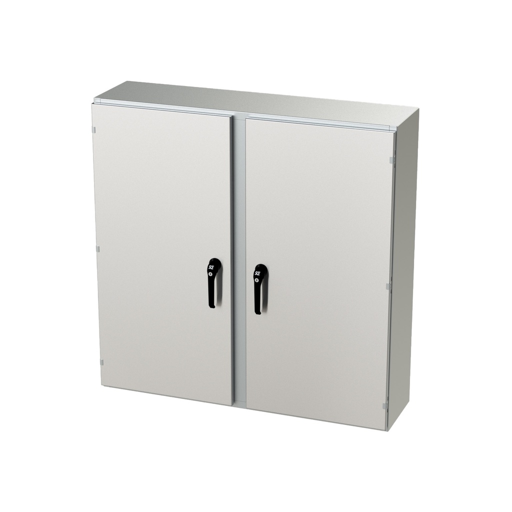 NEMA 4X Enclosure, Wallmount, 48" H x 48" W x 12" D, 304 Stainless Steel